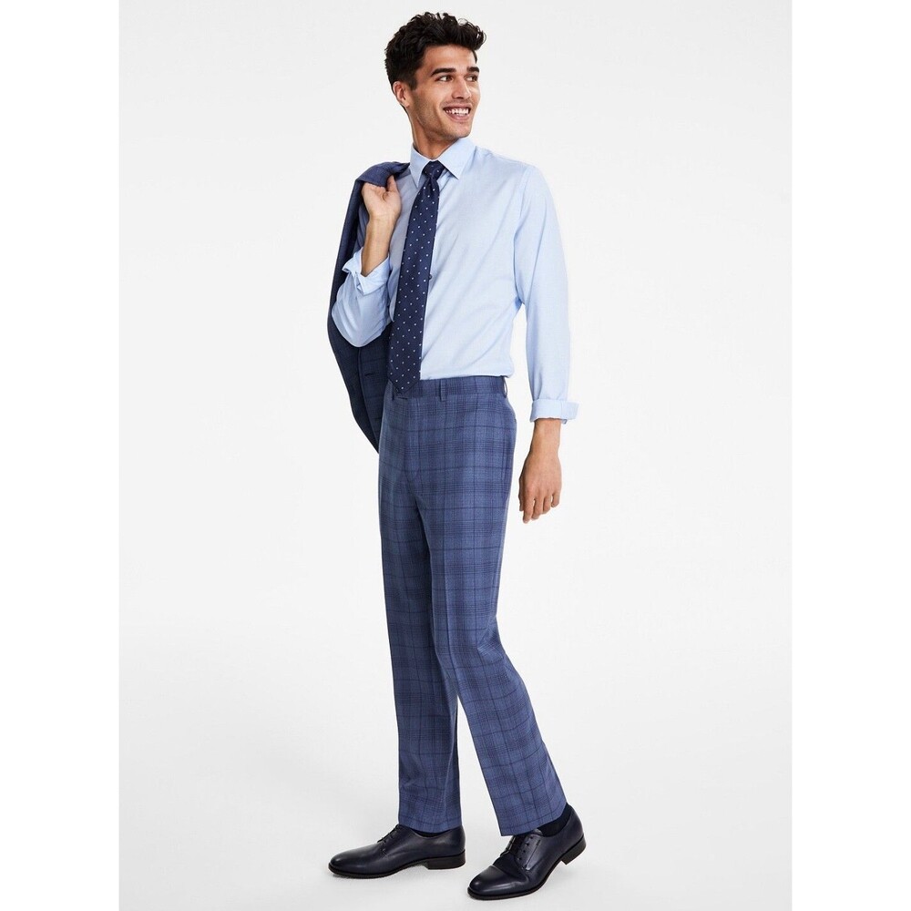 $190 BRAND NEW CALVIN KLEIN Mens 36x34 Blue Slim Fit Stretch Dress Pants/Slacks